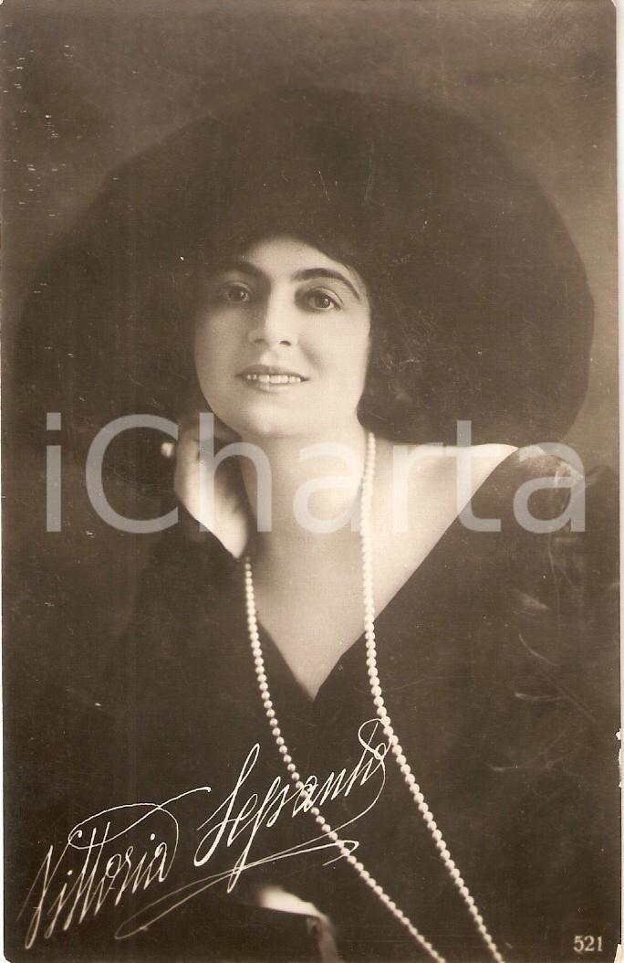 Cartolina originale da collezione 1920 ca CINEMA Attrice Vittoria LEPANTO Ritratto con filo di perle Cartolina FP 1