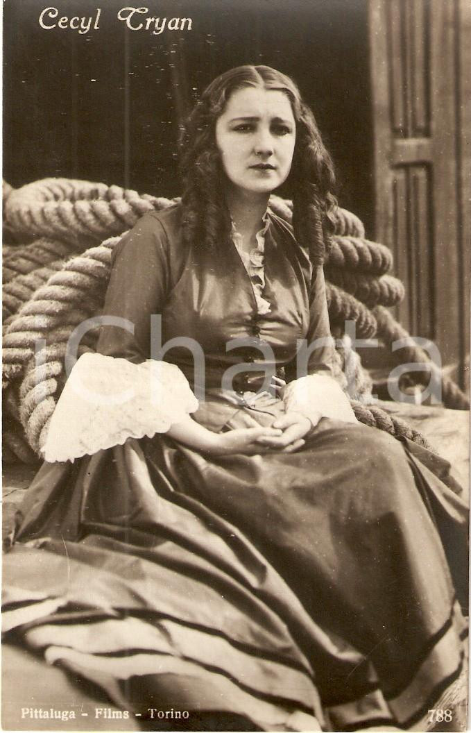 Cartolina originale da collezione 1925 ca CINEMA Cecyl TRYAN Attrice PITTALUGA FILMS  TORINO Cartolina FP NV 1