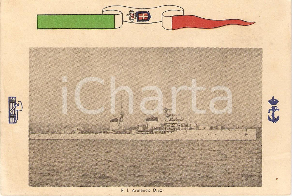 Cartolina originale da collezione 1940 ca MARINA MILITARE Regio incrociatore Armando DIAZ *Cartolina FG NV 1