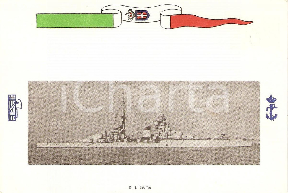Cartolina originale da collezione 1940 ca MARINA MILITARE Regio incrociatore FIUME Cartolina FG NV 1