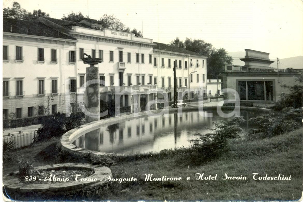 Cartolina originale da collezione 1966 ABANO TERME Hotel SAVOIA TODESCHINI Sorgente MONTIRONE DANNEGGIATA 1
