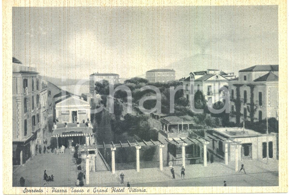 Cartolina originale da collezione 1940 ca SORRENTO (NA) Grand Hotel VITTORIA in Piazza TASSO *Cartolina ANIMATA 1