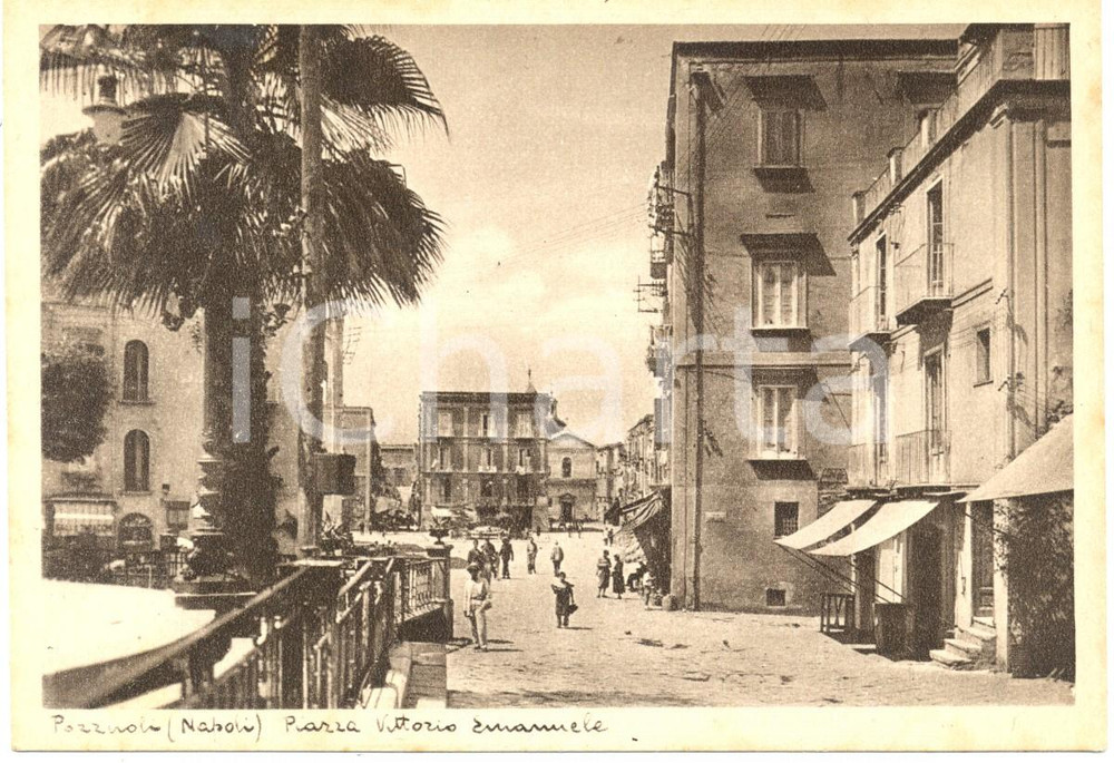 Cartolina originale da collezione 1935 ca POZZUOLI NA Veduta di piazza VITTORIO EMANUELE ANIMATA 1 1