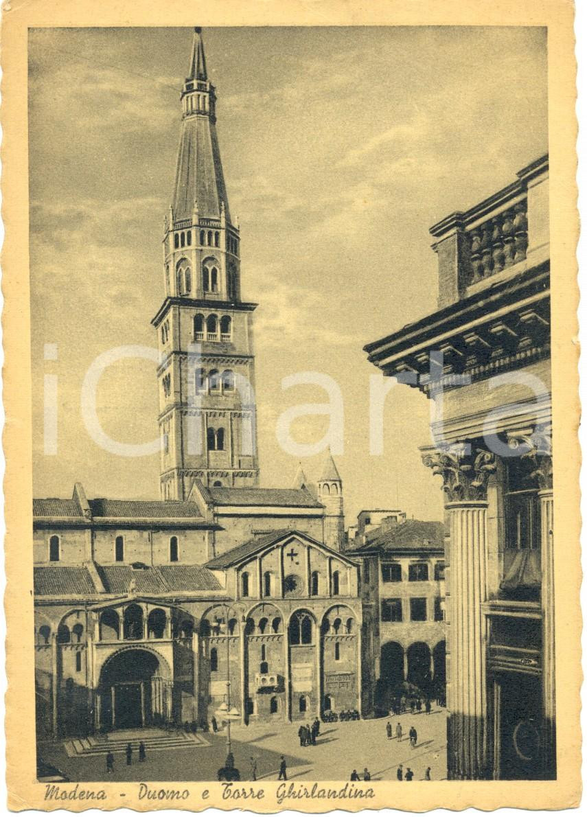 Cartolina originale da collezione 1940 MODENA Il DUOMO e la torre GHIRLANDINA *Cartolina ANIMATA FG VG 1