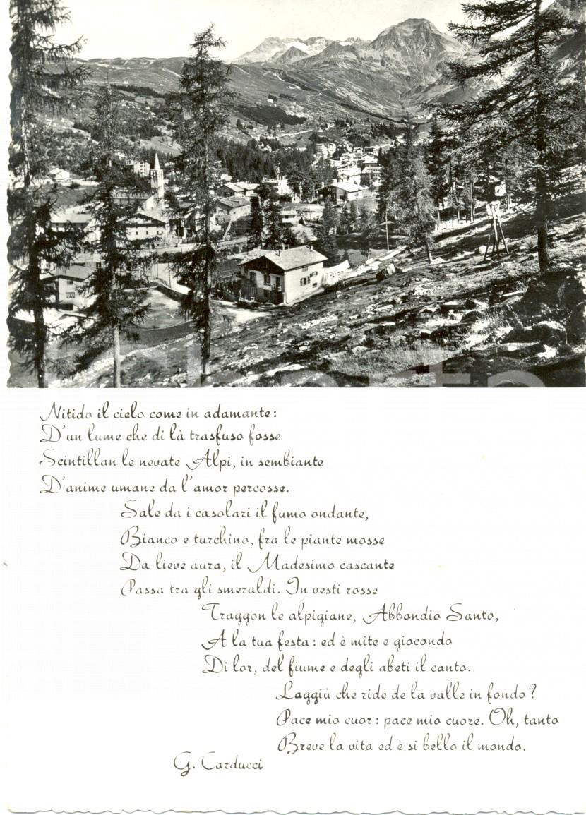 Cartolina originale da collezione 1957 MADESIMO SO Veduta dall alto del paese Cartolina FG NV poesia CARDUCCI 1