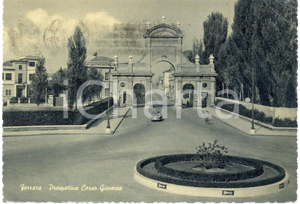 Cartolina originale da collezione 1959 FERRARA Prospettiva frontale di corso GIOVECCA Cartolina FG VG 1