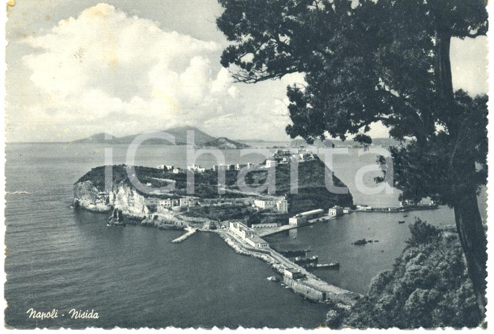 Cartolina originale da collezione 1954 NAPOLI Veduta panoramica dell'isola di NISIDA *Cartolina FG VG 1