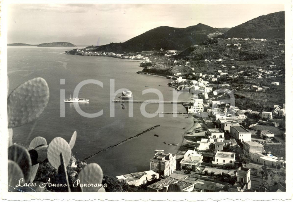 Cartolina originale da collezione 1958 LACCO AMENO (NA) Panorama traghetto in partenza *Cartolina FG VG 1