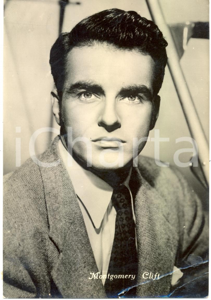 Cartolina originale da collezione 1950 ca CINEMA Montgomery CLIFT Ritratto fotografico attore Cartolina FG NV 1