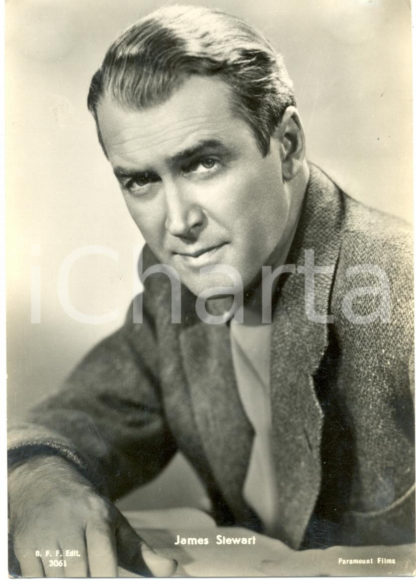 Cartolina originale da collezione 1955 ca CINEMA James STEWART Ritratto fotografico in primo piano Cartolina 1