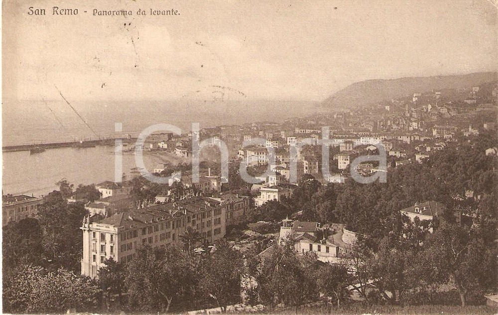 Cartolina originale da collezione 1924 SANREMO IM Panorama da levante Cartolina FP VG 1