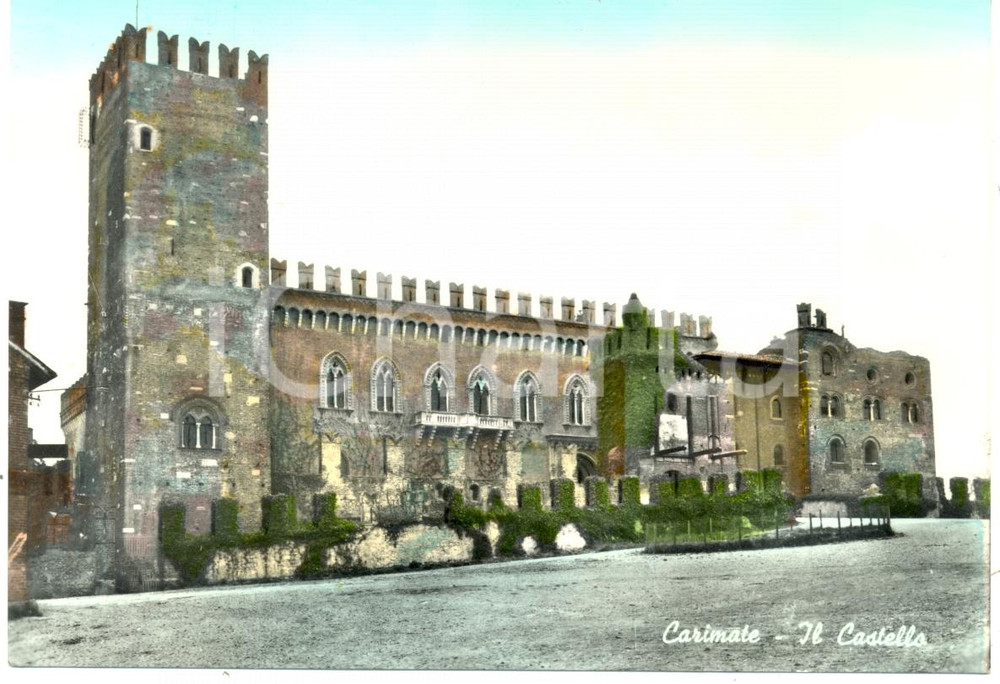 Cartolina originale da collezione 1955 ca CARIMATE CO Veduta frontale del Castello Cartolina FG NV 1