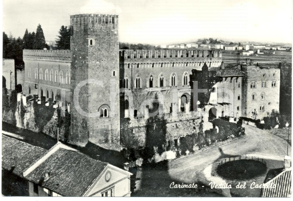 Cartolina originale da collezione 1955 ca CARIMATE CO Veduta di lato del Castello Cartolina FG NV 1