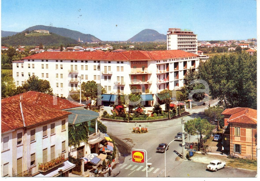 Cartolina originale da collezione 1967 MONTEGROTTO TERME PD Panorama Hotel CRISTALLO e GARDEN ANIMATA VINTAGE 1