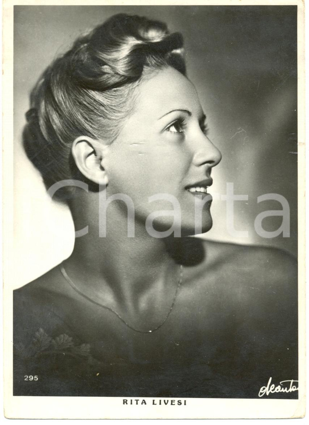 Cartolina originale da collezione 1950 ca CINEMA Rita LIVESI Ritratto Attrice *Cartolina FG NV 1