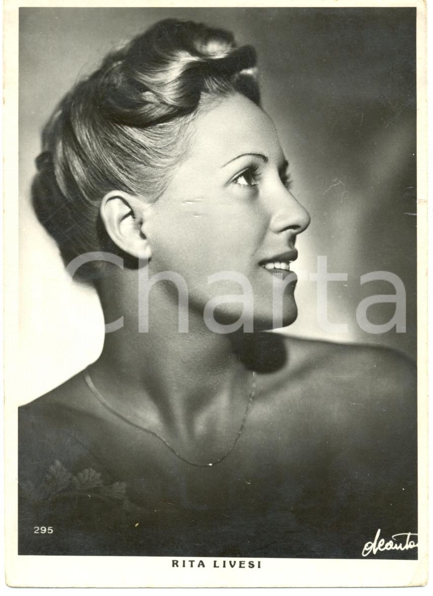 Cartolina originale da collezione 1950 ca CINEMA Rita LIVESI Ritratto Attrice Cartolina FG NV 1