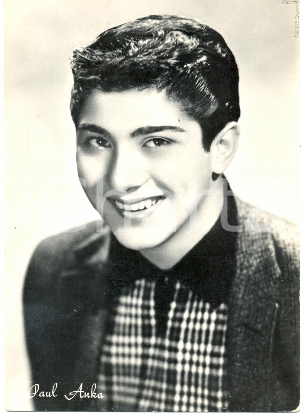 Cartolina originale da collezione 1955 ca Ritratto Paul ANKA Cantante compositore *Cartolina FG NV 1