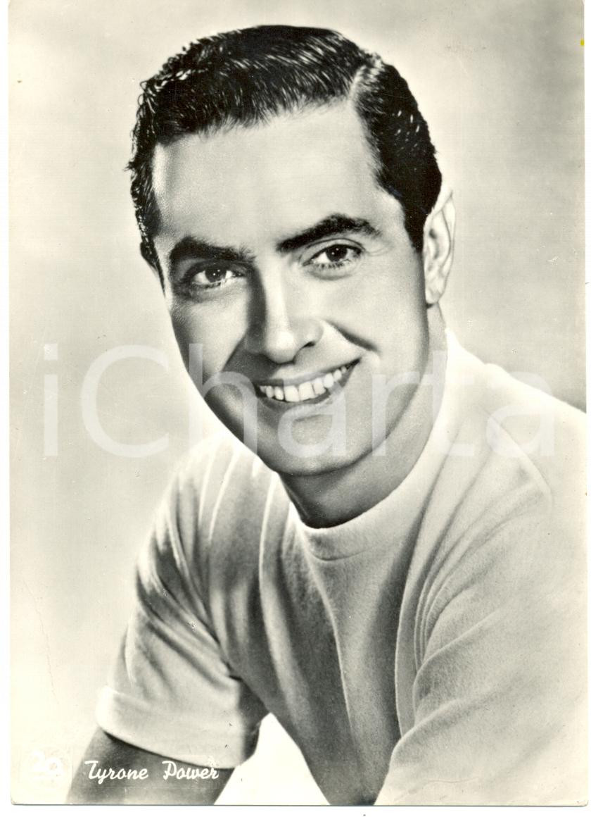 Cartolina originale da collezione 1950 ca CINEMA Tyrone POWER Attore 20th Century Fox Cartolina FG NV 1