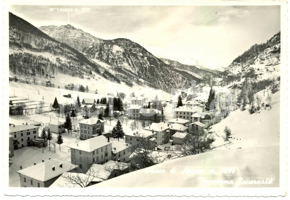 Cartolina originale da collezione 1955 ca PASSO APRICA SO Panorama del paese dall alto Cartolina FG NV 1