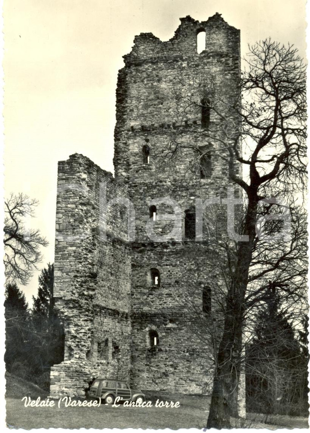 Cartolina originale da collezione 1969 VARESE Frazione VELATE L'antica TORRE *Cartolina FG VG 1
