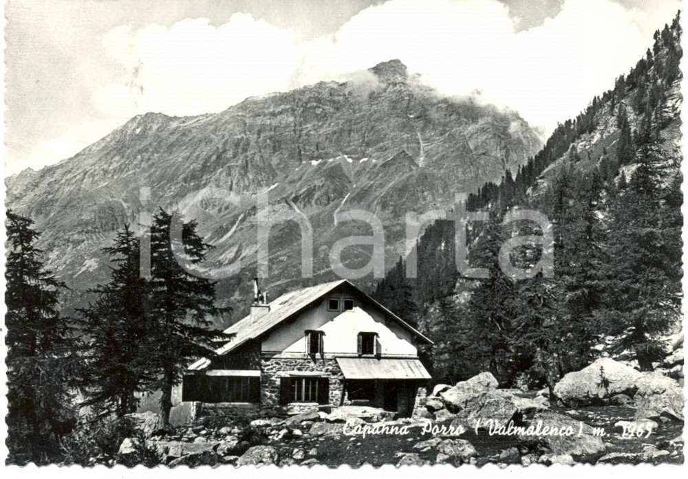 Cartolina originale da collezione 1964 CHIESA IN VALMALENCO (SO) CAI La Capanna PORRO *Cartolina FG VG 1