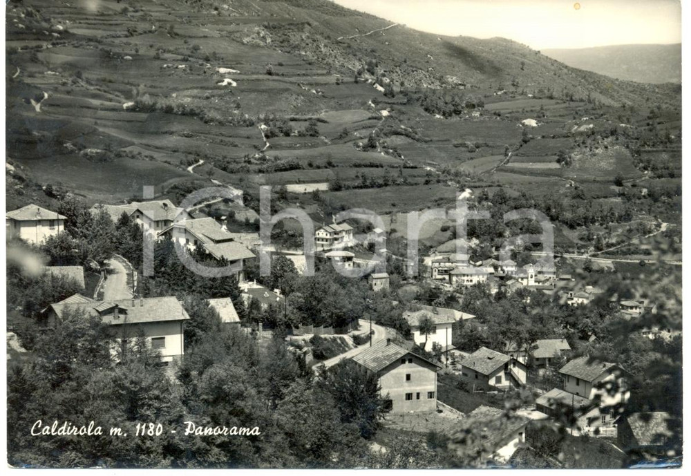 Cartolina originale da collezione 1962 CALDIROLA (AL) Veduta panoramica paese e Alta Val CURONE *Cartolina FG VG 1