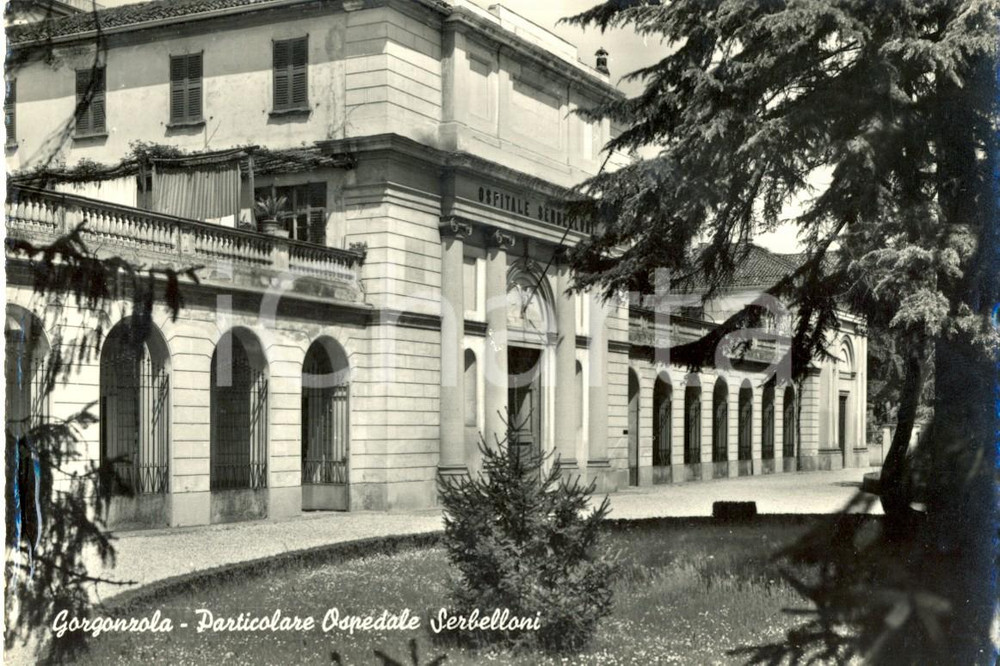 Cartolina originale da collezione 1950 ca GORGONZOLA MI Veduta OSPEDALE SERBELLONI  Esterno Cartolina postale 1