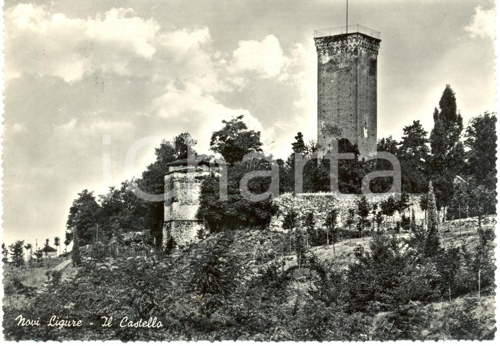 Cartolina originale da collezione 1945 ca NOVI LIGURE AL Veduta del CASTELLO e parte delle Mura Cartolina FG VG 1