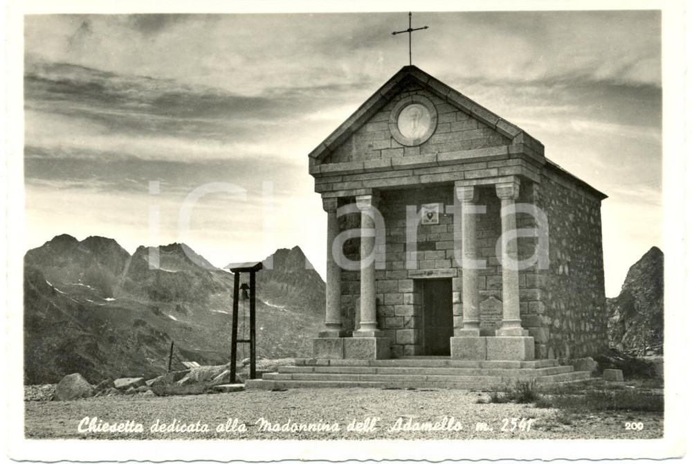 Cartolina originale da collezione 1950 ca MADONNA DI CAMPIGLIO (TN) Chiesa Madonna ADAMELLO *Cartolina FG VG 1