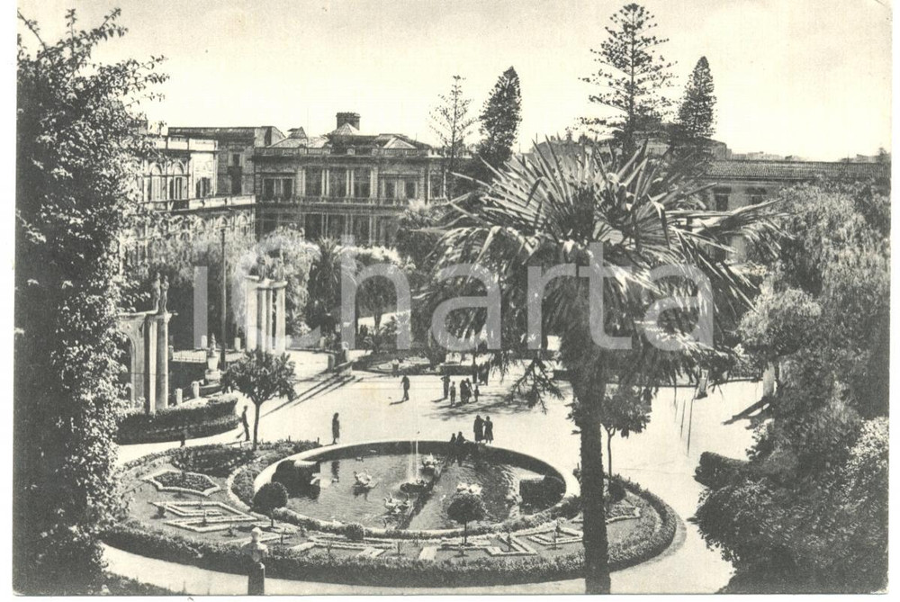 Cartolina originale da collezione 1950 ca CATANIA Vasca dei Cigni presso Villa BELLINI Cartolina FG NV 1