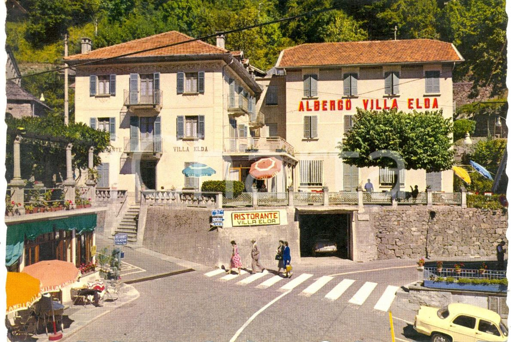 Cartolina originale da collezione 1965 ca BOGNANCO TERME VB Albergo Villa ELDA Cartolina ANIMATA VINTAGE FG NV 1