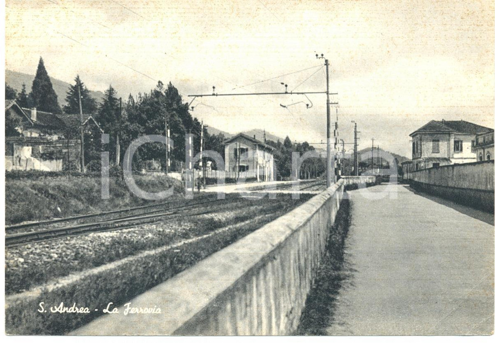 Cartolina originale da collezione 1950 ca SANT'ANDREA DI COCQUIO (VA) LA Stazione Ferroviaria *Cartolina FG NV 1