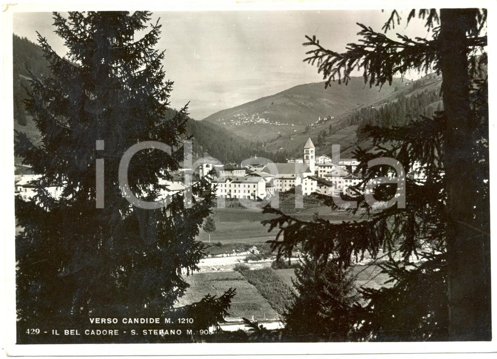 Cartolina originale da collezione 1942 SANTO STEFANO DI CADORE (BL) Panorama CANDIDE e DOLOMITI *Cartolina FG VG 1
