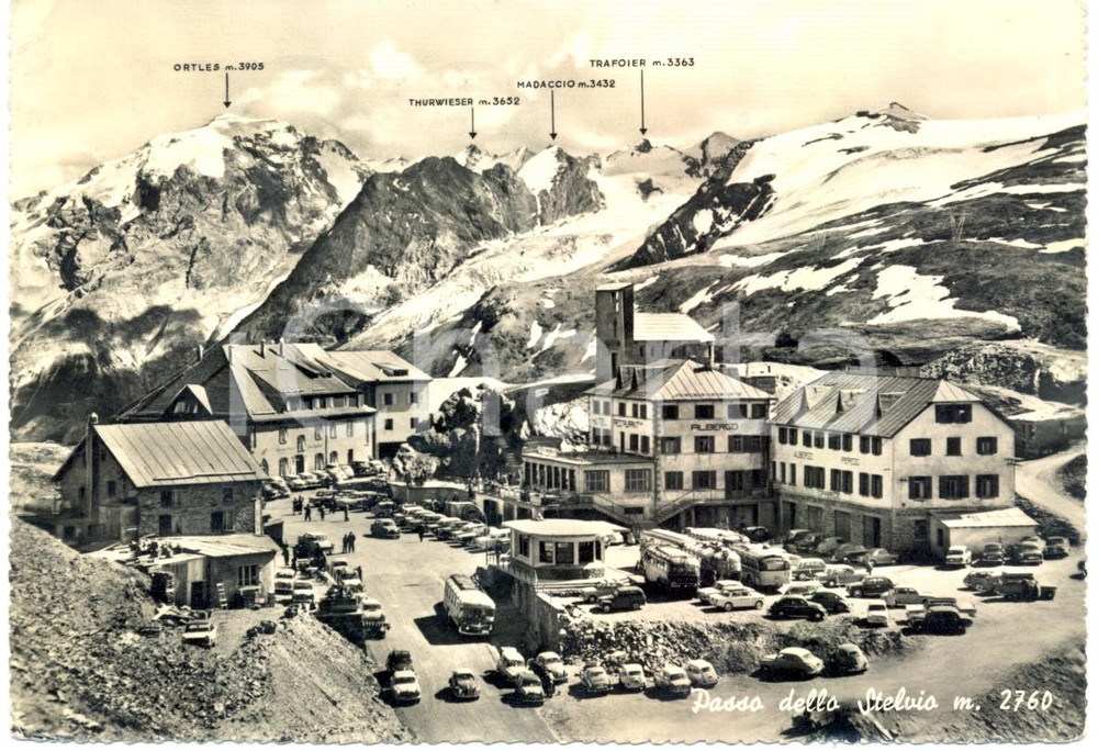 Cartolina originale da collezione 1962 PASSO STELVIO SO ORTLES THURWIESER Albergo PEREGO Cartolina ANIMATA FG VG 1