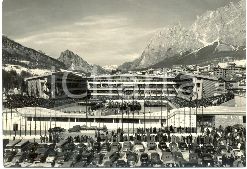 Cartolina originale da collezione 1950 ca CORTINA D'AMPEZZO (BL) Stadio Olimpico del GHIACCIO *Cartolina FG NV 1