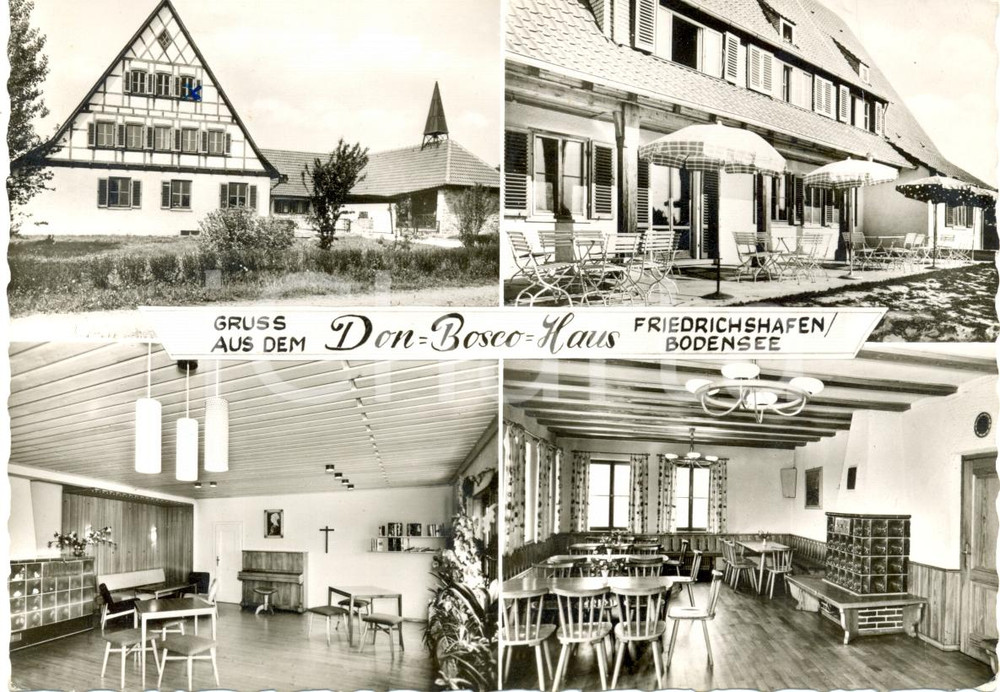 Cartolina originale da collezione 1963 FRIEDRICHSHAFEN DE Vedutine DON BOSCO HAUS BODENSEE Cartolina FG VG 1