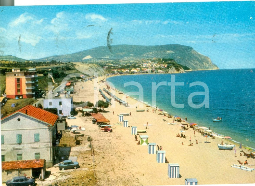 Cartolina originale da collezione 1957 NUMANA (AN) Spiaggia di MARCELLI e Monte CONERO *Cartolina FG VG VINTAGE 1
