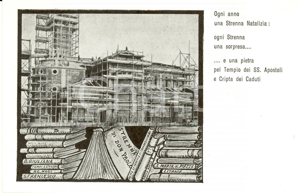 Cartolina originale da collezione 1930 ca BUSTO ARSIZIO VA Pro chiesa SANTI PIETRO e PAOLO Cartolina FP NV 1