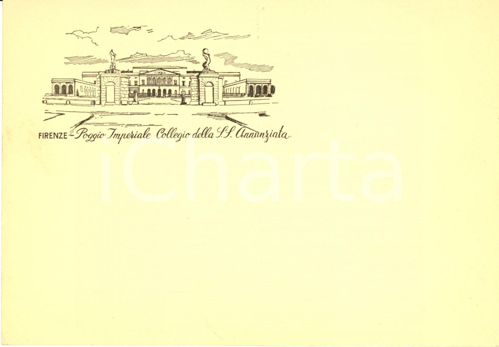 Cartolina originale da collezione 1950 ca FIRENZE Il collegio SS. ANNUNZIATA a Poggio Imperiale Illustrata FG NV 1