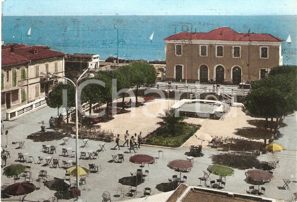 Cartolina originale da collezione 1961 PORTO POTENZA PICENA (MC) Piazza della Stazione ANIMATA *Cartolina FG VG 1