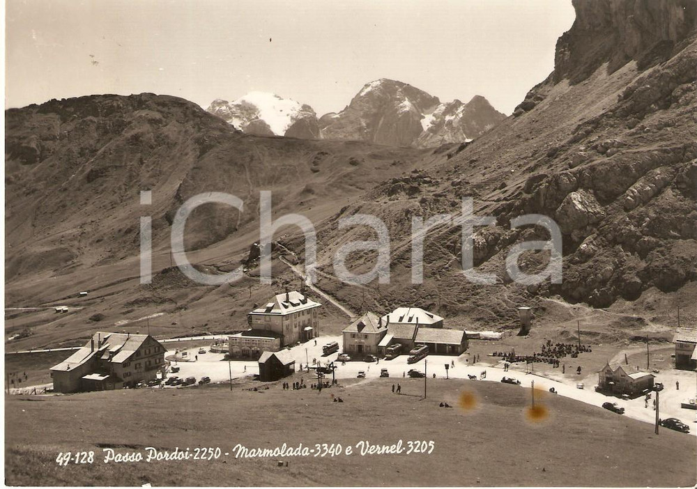 Cartolina originale da collezione 1950 ca PASSO PORDOI Marmolada e Gran Vernel *Cartolina FG VG 1