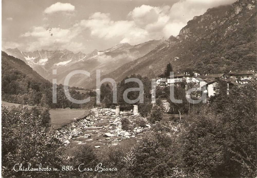 Cartolina originale da collezione 1954 CHIALAMBERTO (TO) Panorama con Casa Bianca *Cartolina FG VG 1
