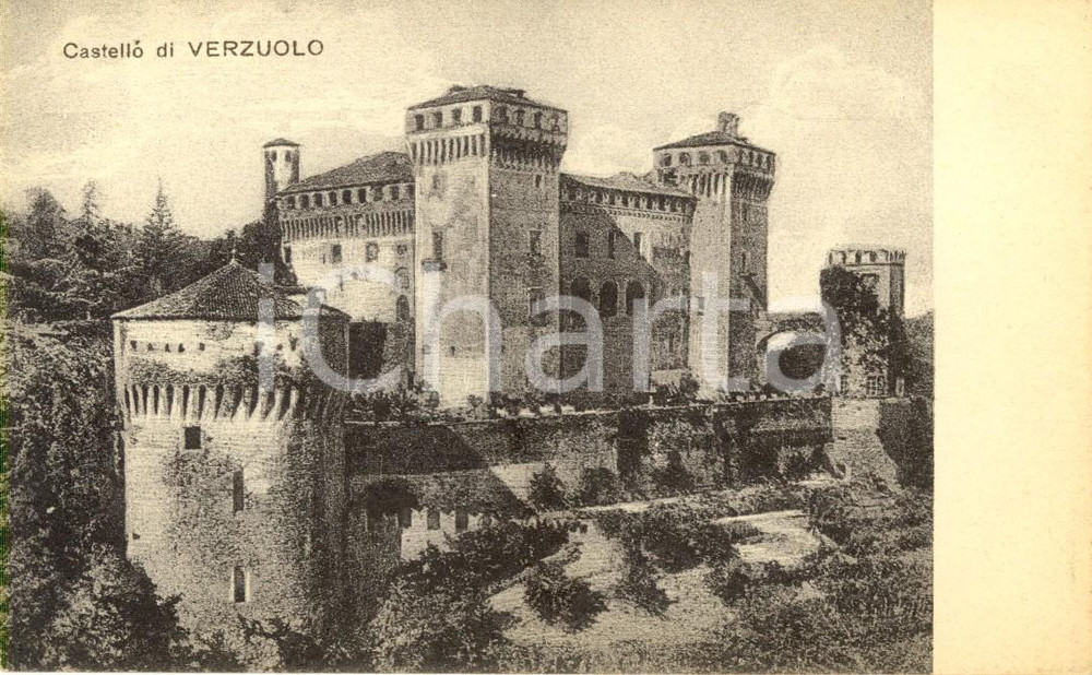 Cartolina originale da collezione 1920 ca VERZUOLO CN Veduta esterna del castello Cartolina illustrata FP NV 1