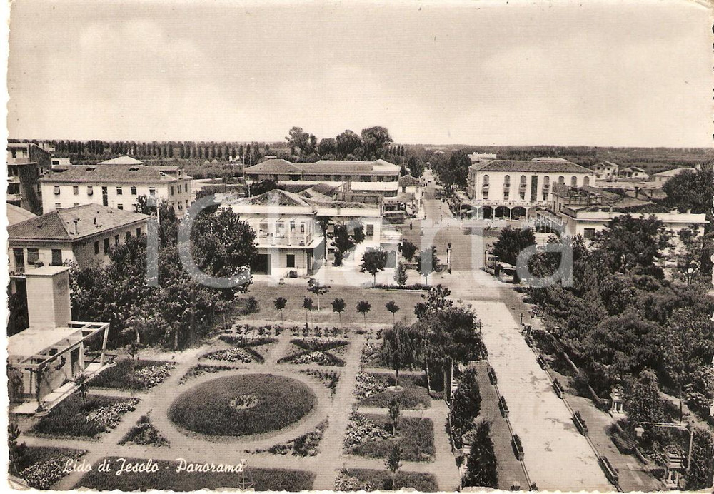 Cartolina originale da collezione 1955 JESOLO (VE) Panorama del lido *Cartolina FG VG 1