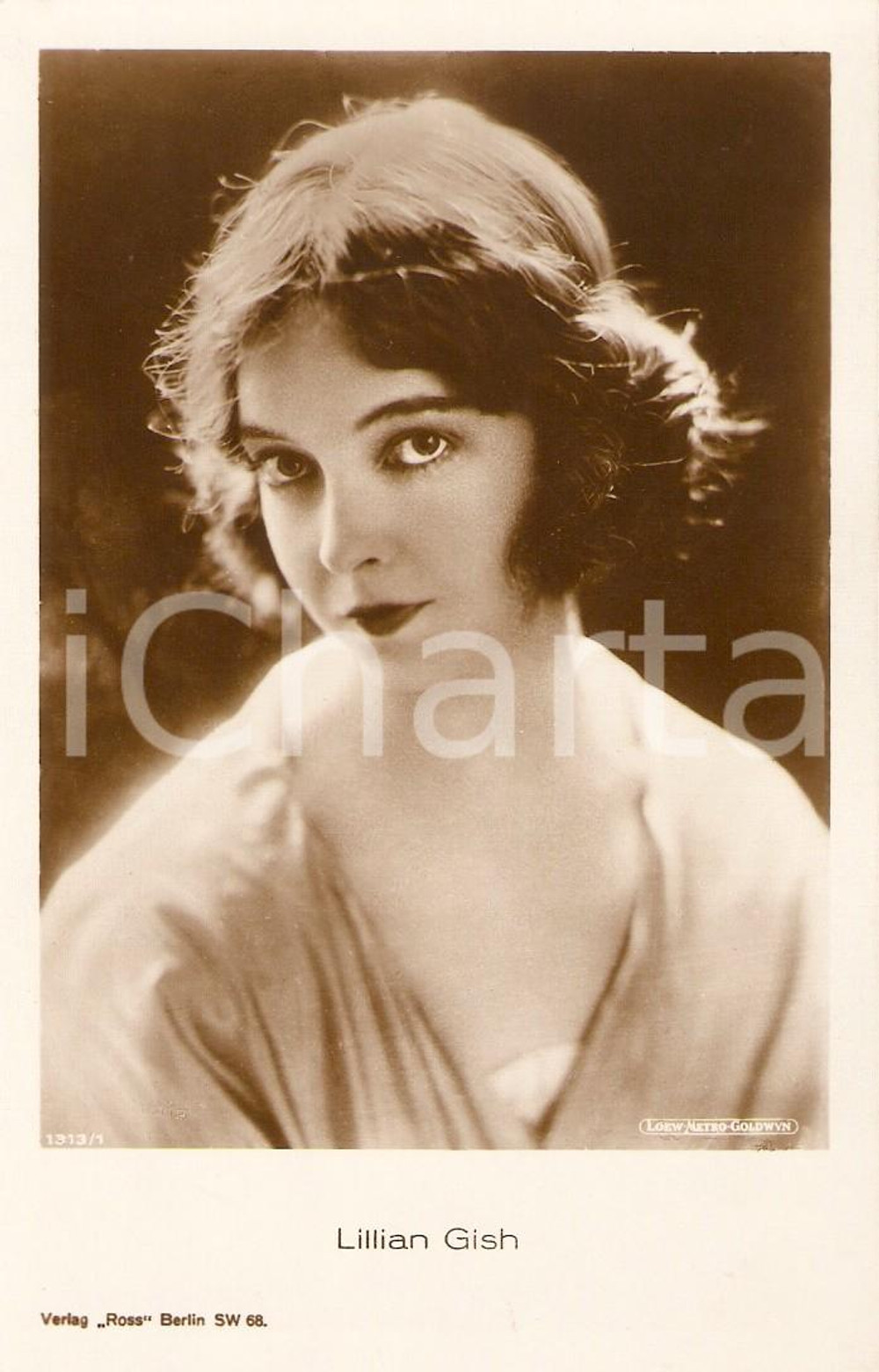 Cartolina originale da collezione 1930 ca CINEMA Actress Lillian GISH Portrait *Cartolina FP NV 1