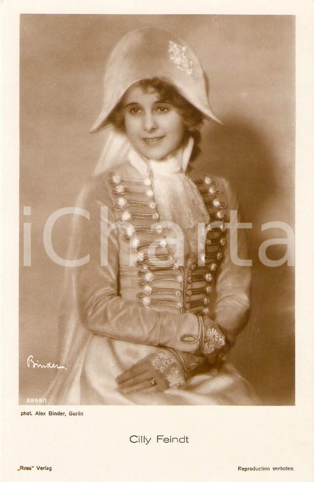 Cartolina originale da collezione 1925 ca CINEMA Actress Cilly FEINDT dressed like NAPOLEONE *Cartolina FP NV 1