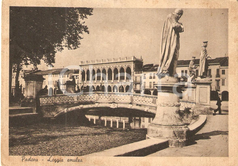 Cartolina originale da collezione 1948 PADOVA Loggia Amulea a PRATO DELLA VALLE *Cartolina FG ANIMATA 1