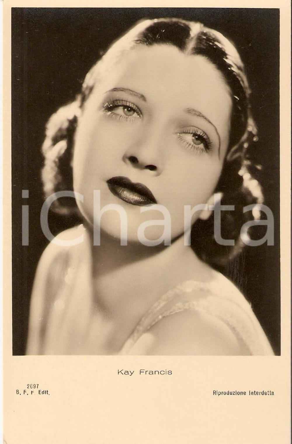 Cartolina originale da collezione 1930 ca CINEMA Actress Kay FRANCIS Portrait Cartolina FP NV 1