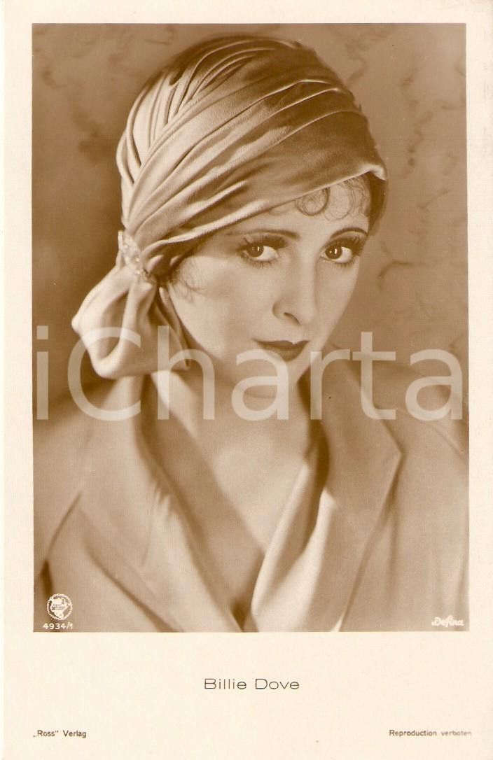 Cartolina originale da collezione 1930 ca CINEMA Attrice Billie DOVE Ritratto con foulard Cartolina FP NV 1