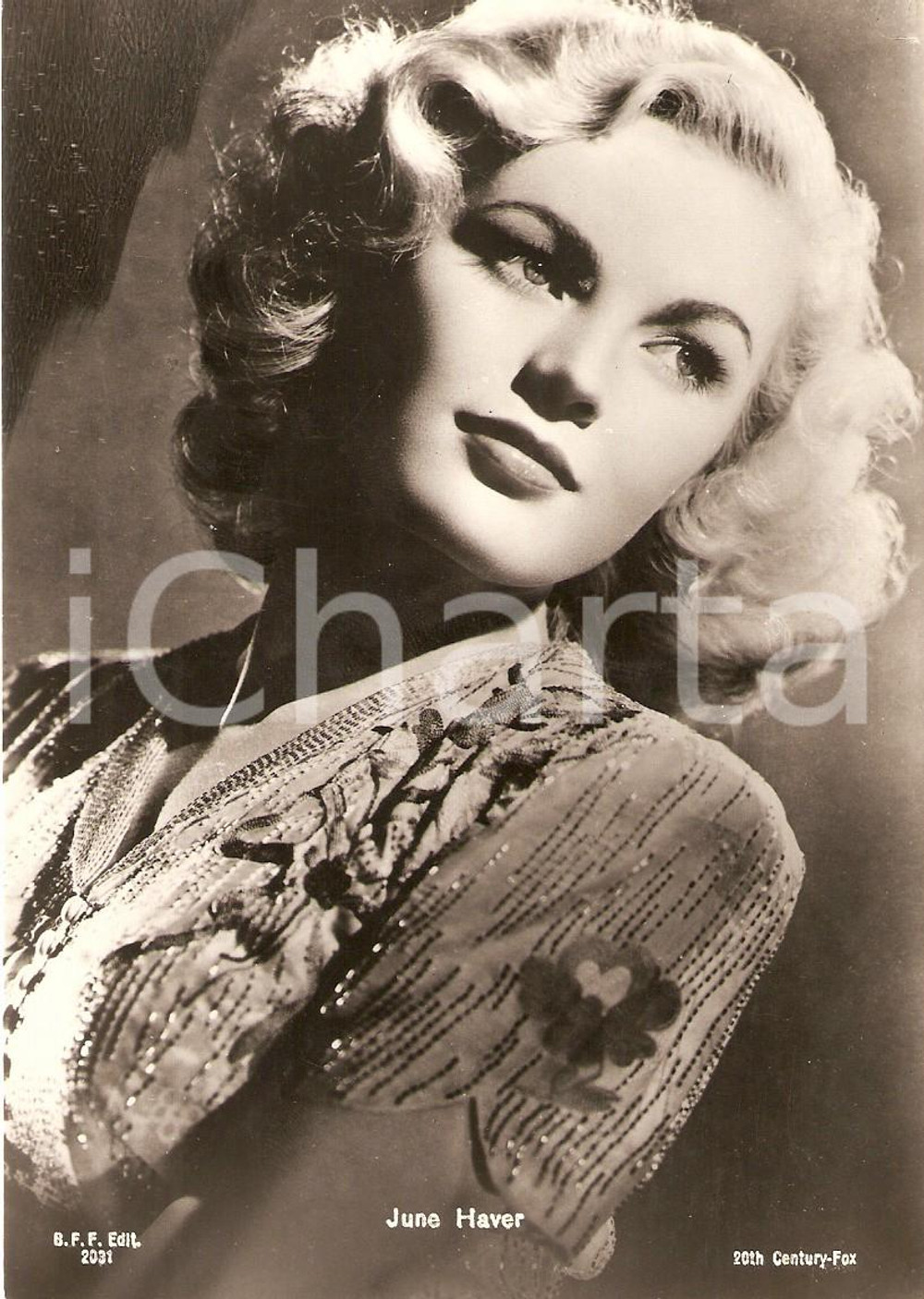 Cartolina originale da collezione 1955 ca CINEMA Actress June HAVER Portrait *Cartolina FG NV 1